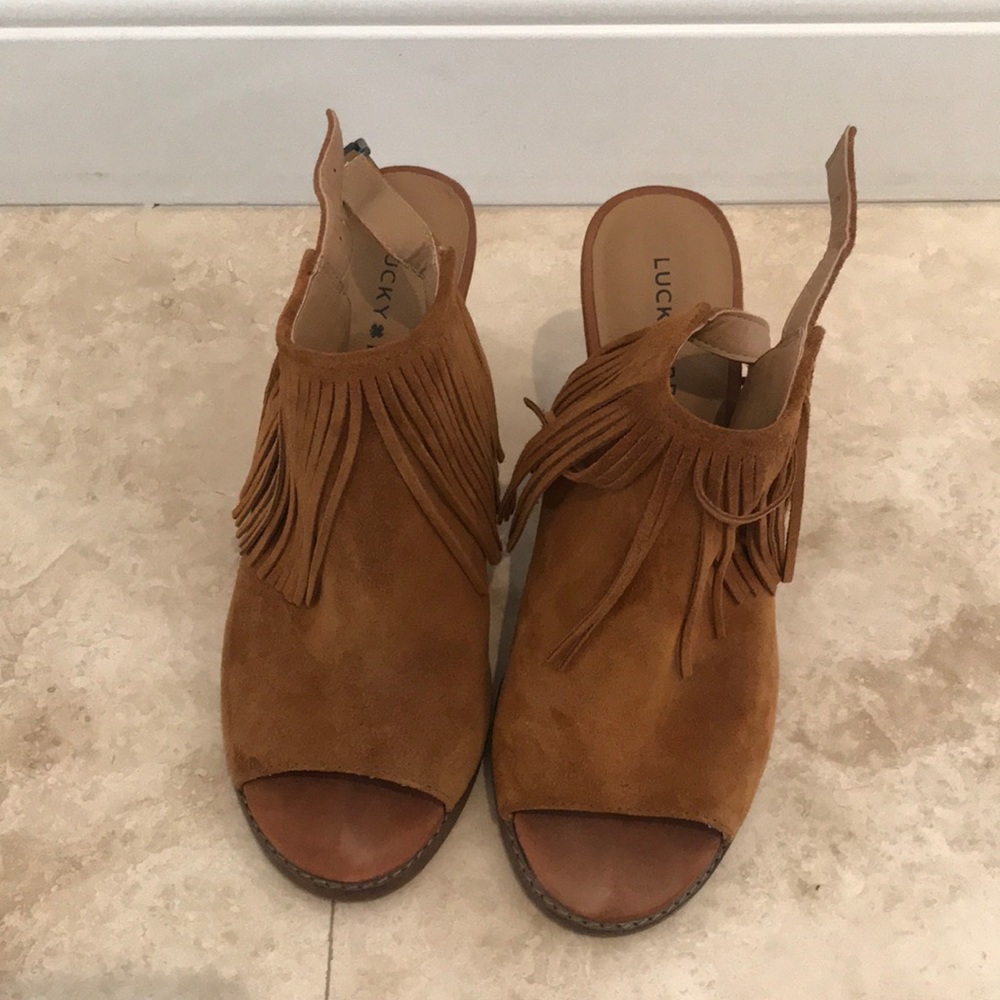 Lucky brand suede ankle booties size 8